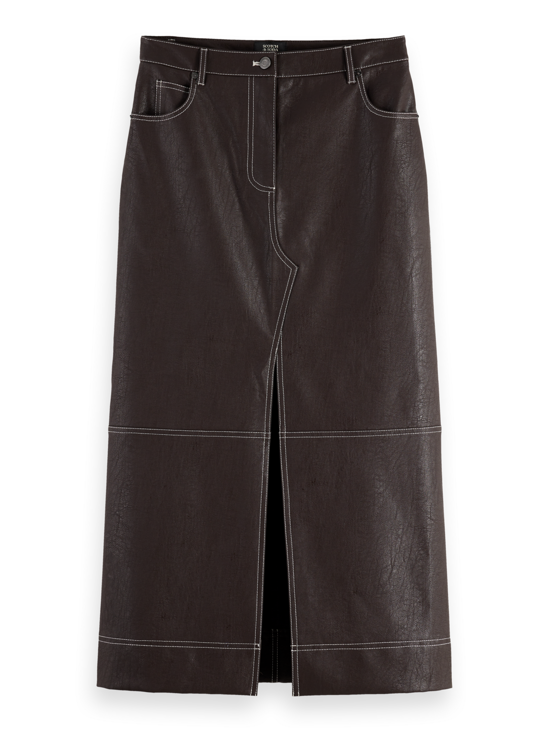 Vegan Leather midi skirt