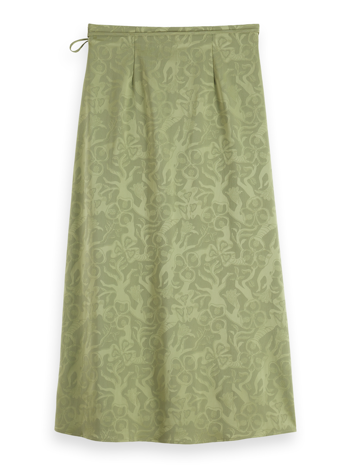 Fluid wrapped midi skirt