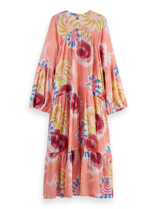 Printed crinkle maxi dress