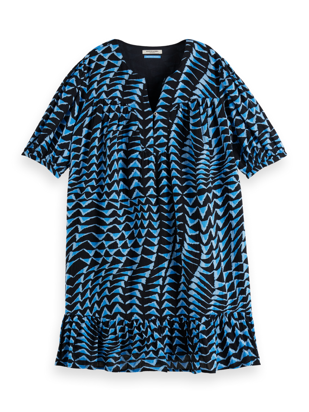 Printed Crinkle Mini Dress