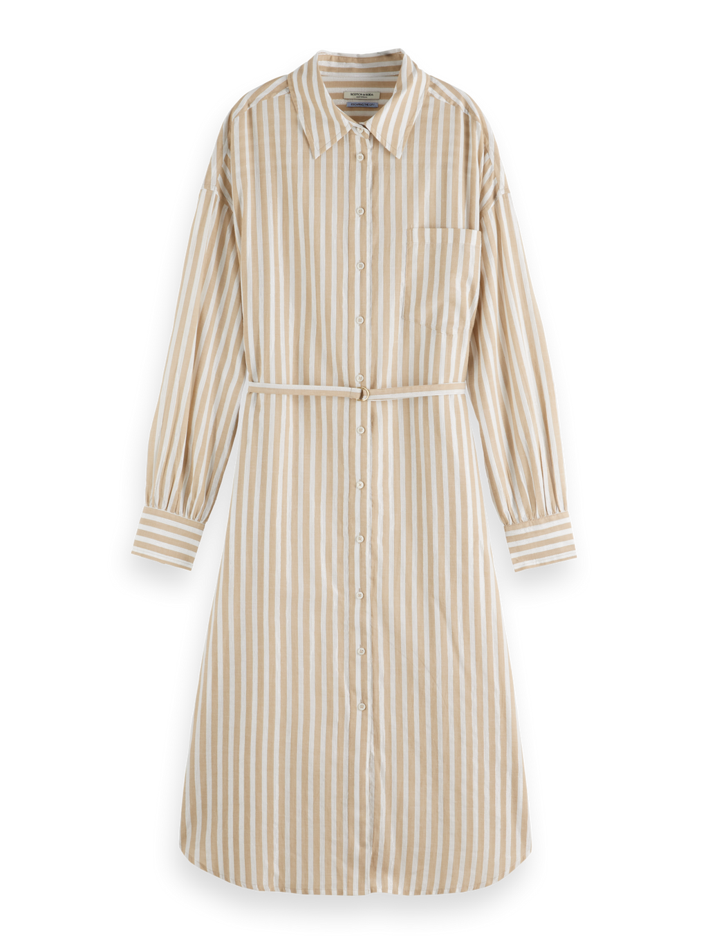Striped midi shirt dress