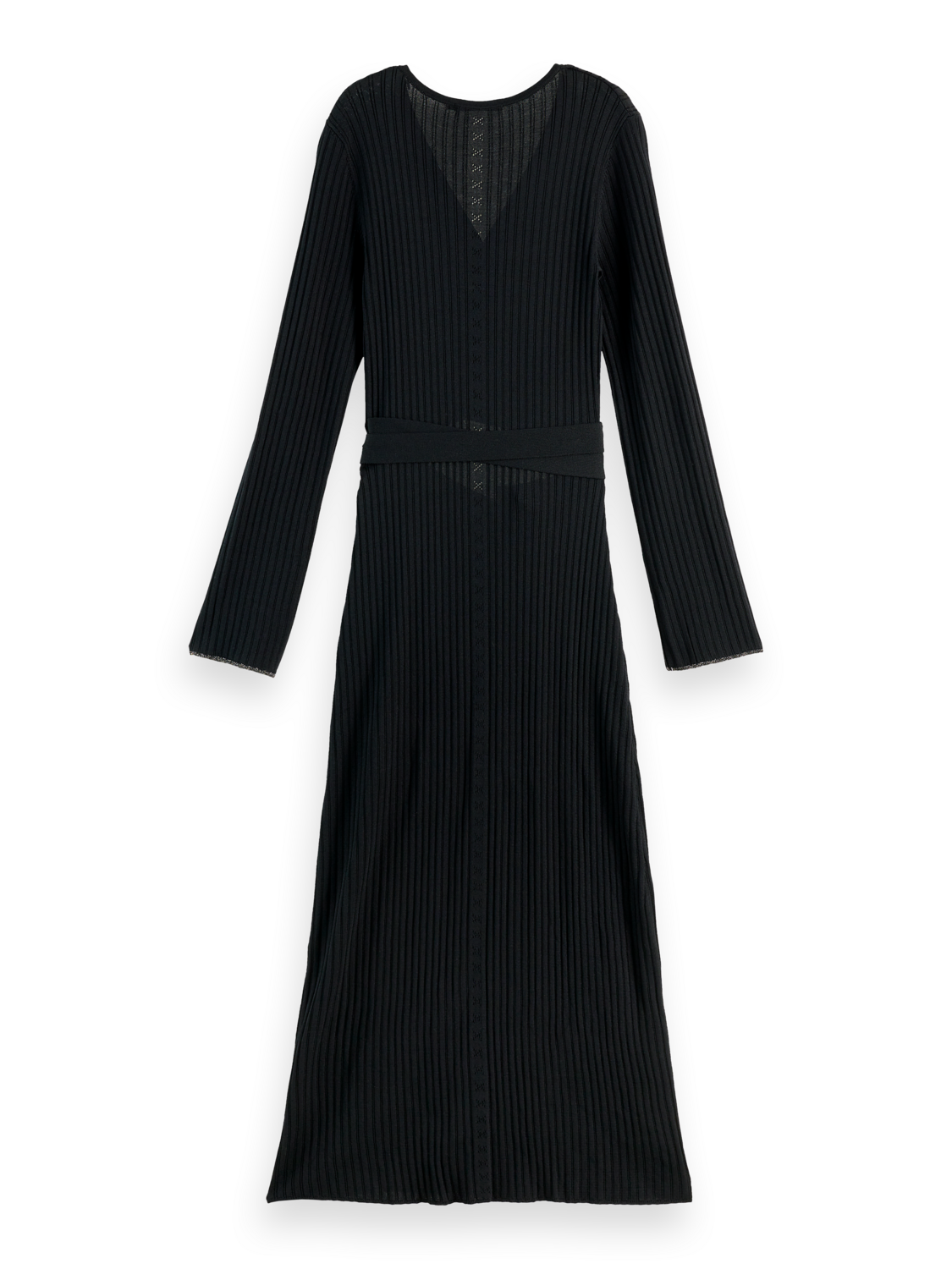 Skinny rib knitted wrap dress