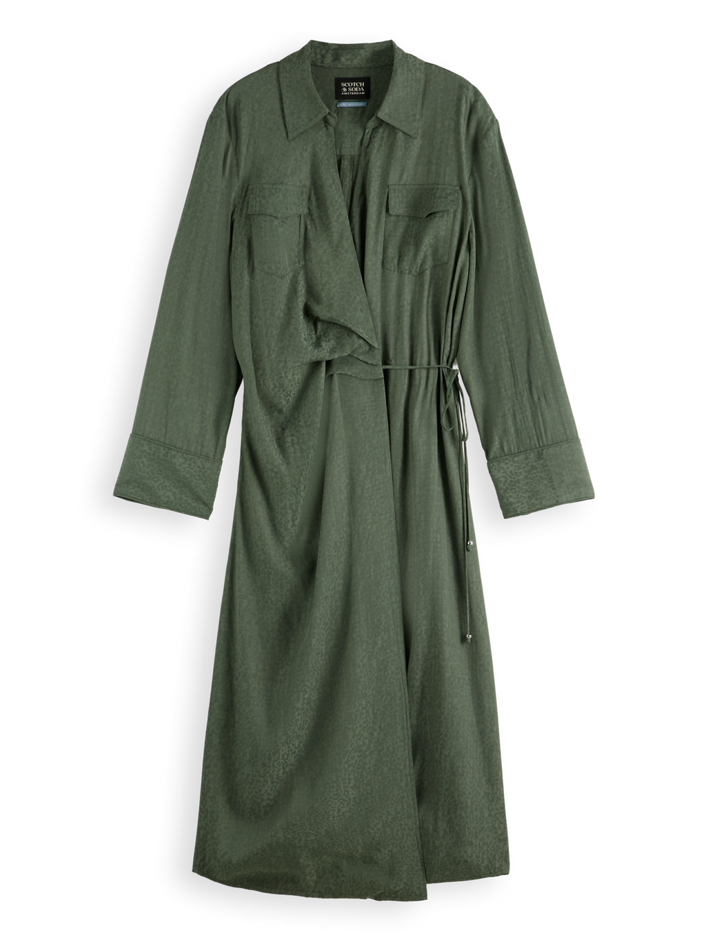 Draped midi wrapdress