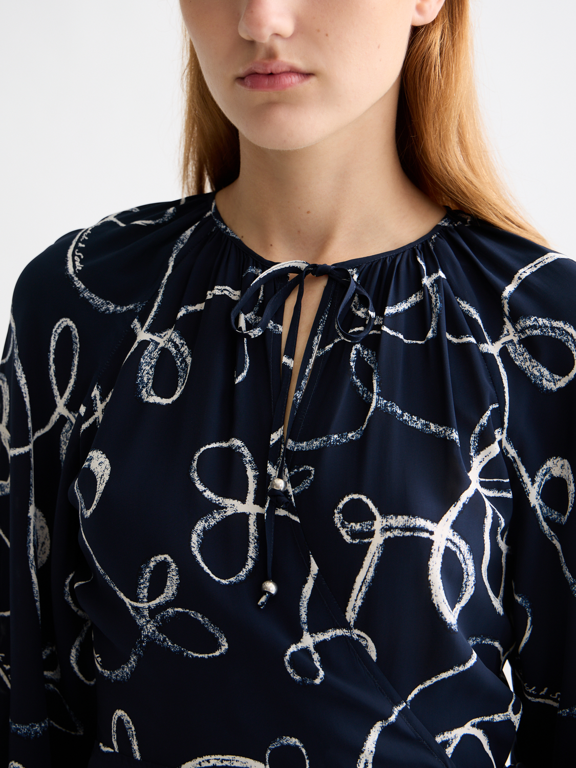 Midi print wrap dress
