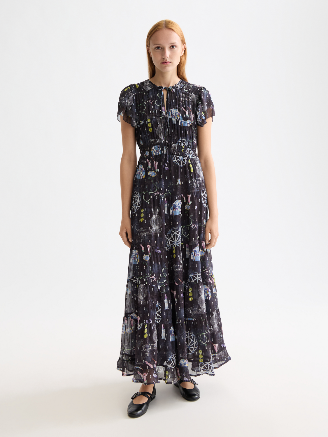 Gathered maxi dress