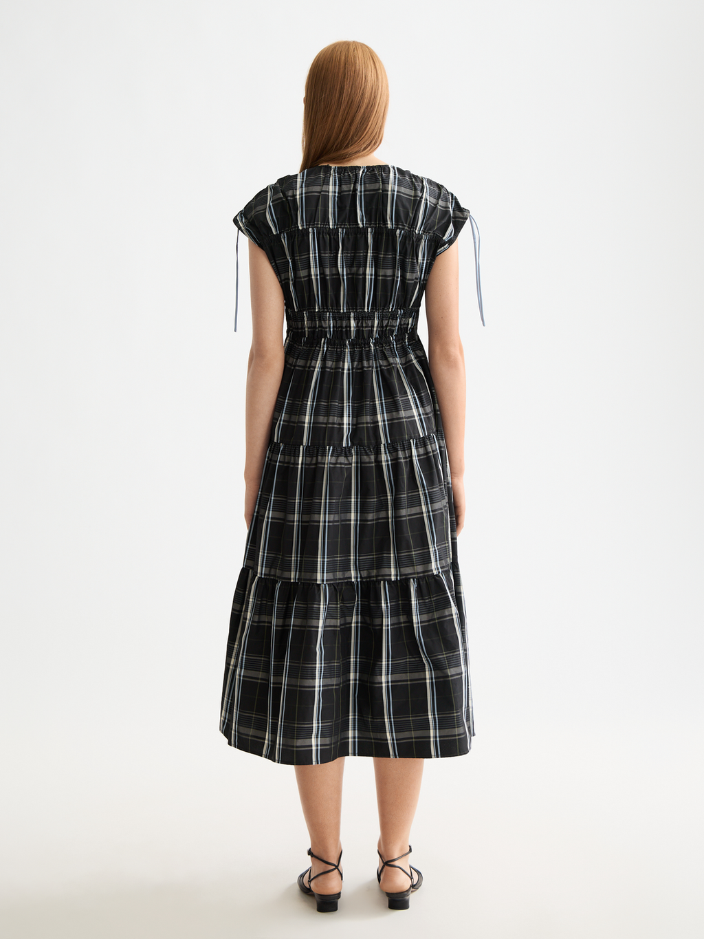 Gathered Taffeta midi dress