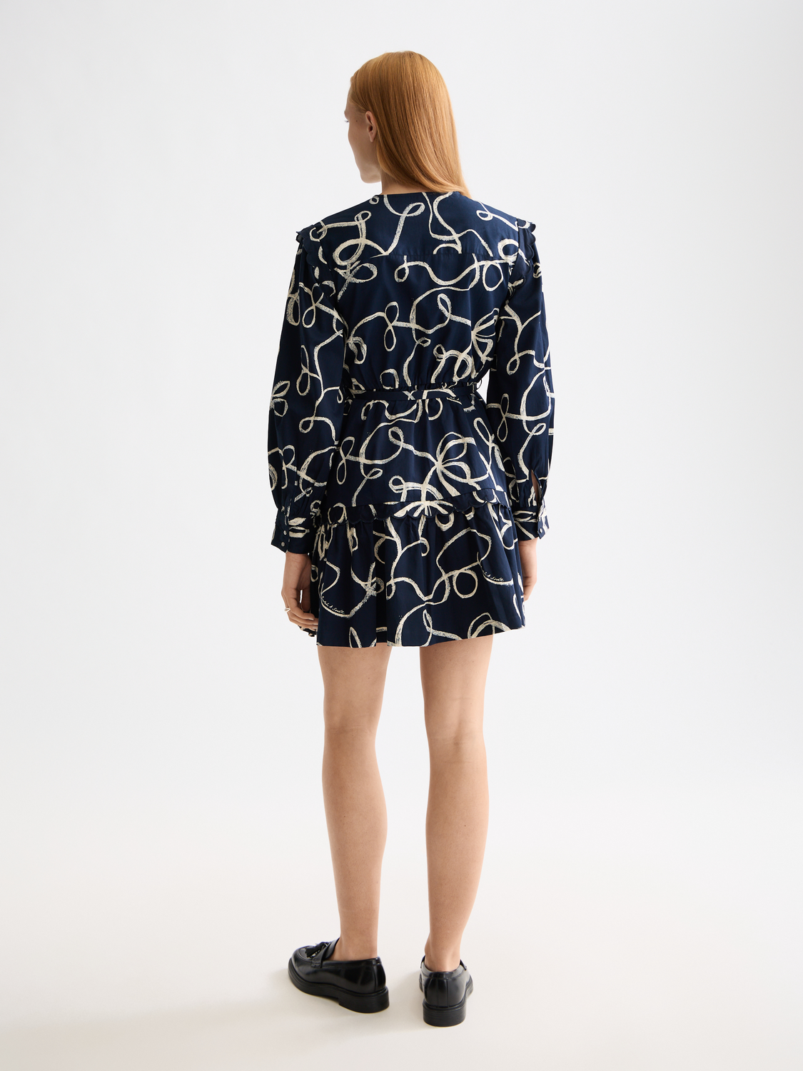 Scallop trim mini dress