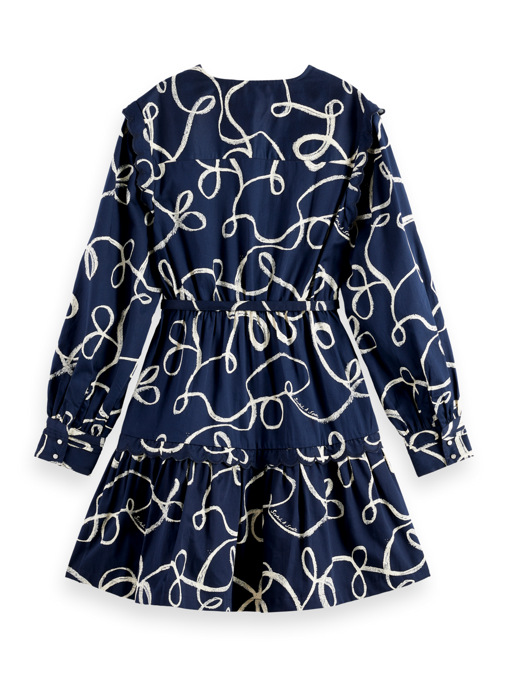 Scallop trim mini dress