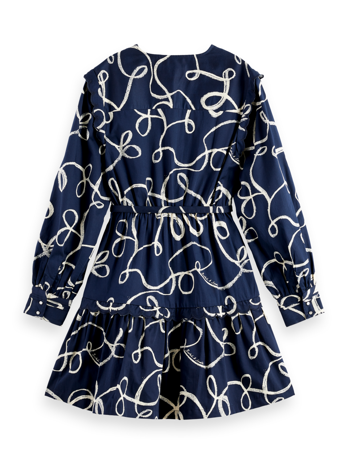 Scallop trim mini dress