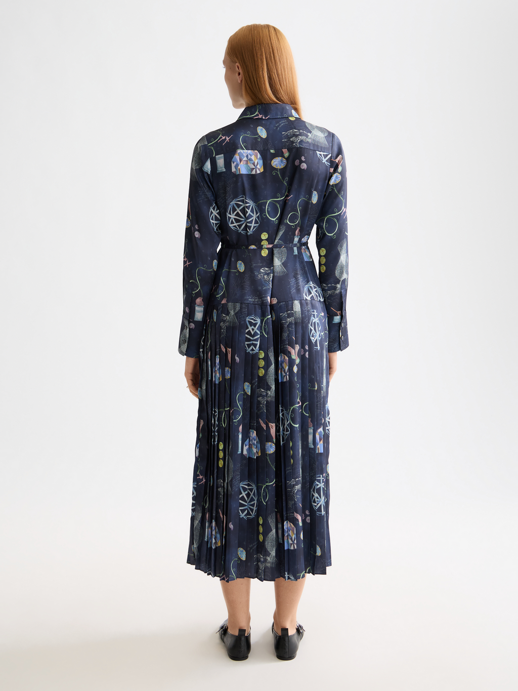 Belted shirt midi dress