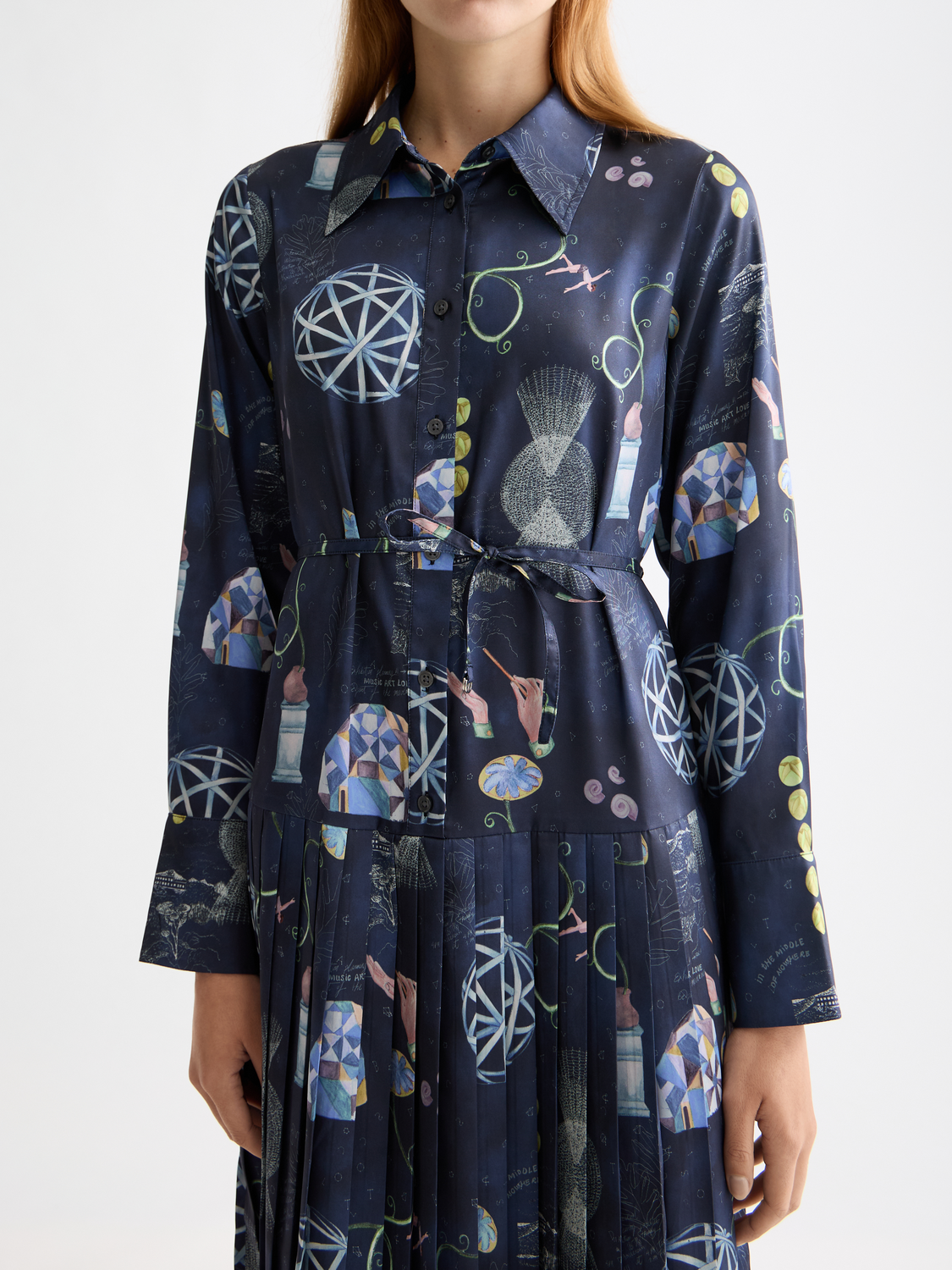Belted shirt midi dress