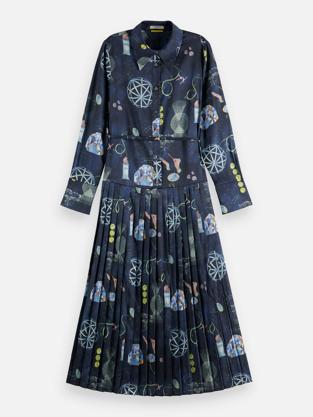 Belted shirt midi dress