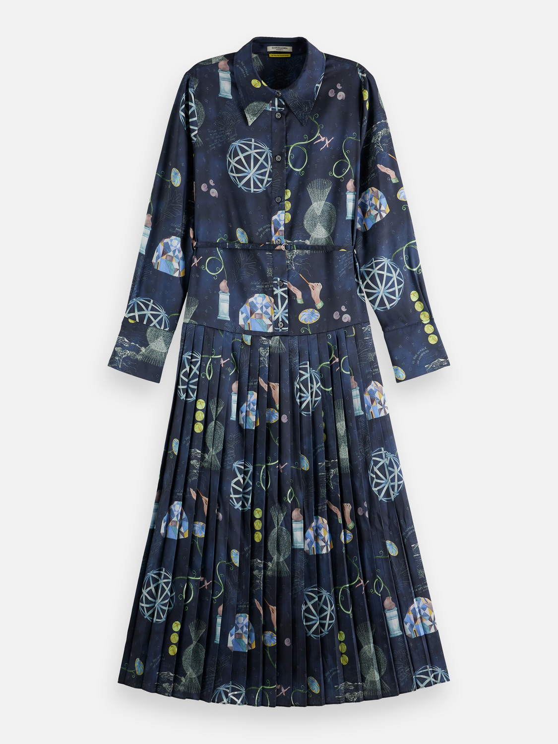 Belted shirt midi dress