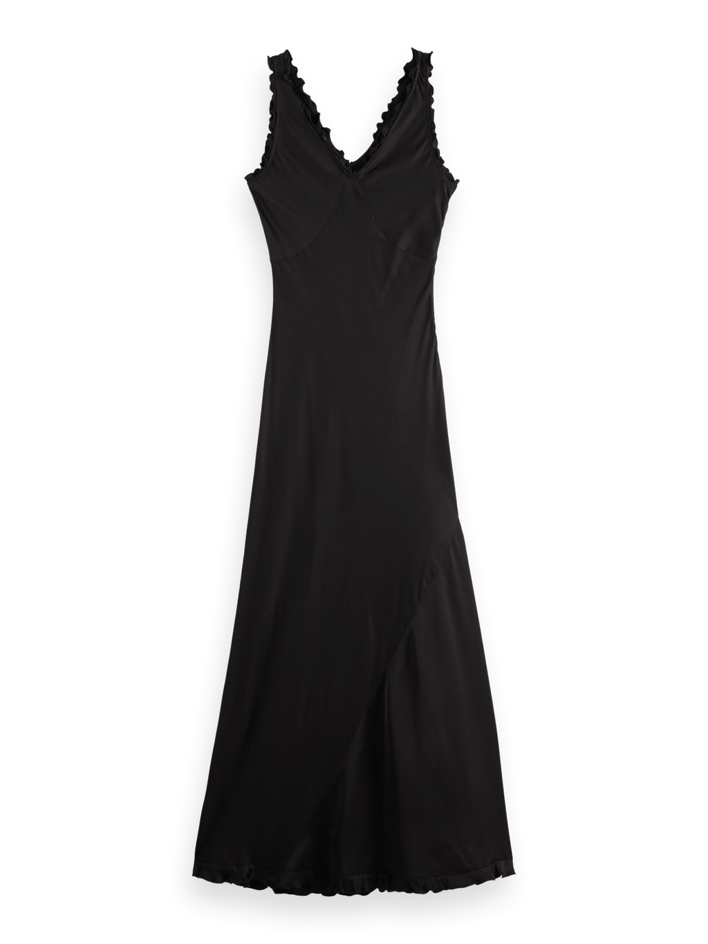 Maxi Slip dress with ruffled edges