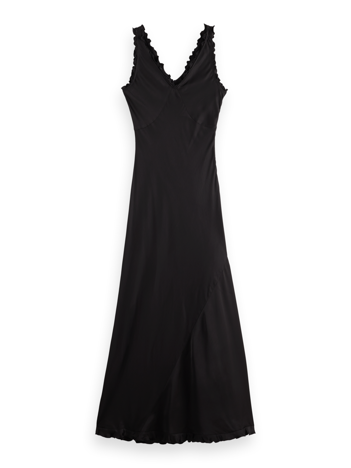 Maxi Slip dress with ruffled edges