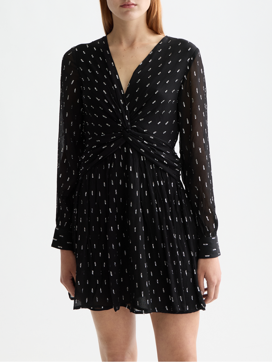 Long sleeve mini dress with draped front – Scotch & Soda Amsterdam