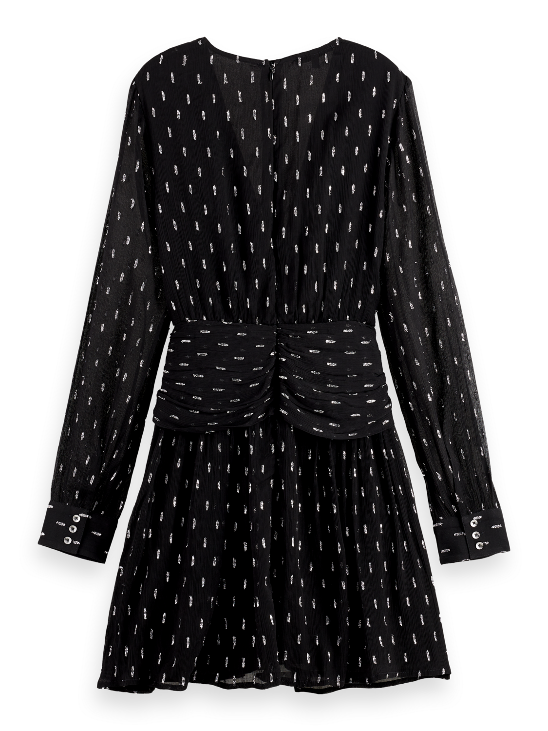 Long sleeve mini dress with draped front