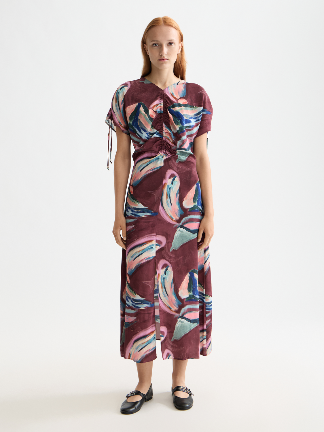 Drawstring maxi dress