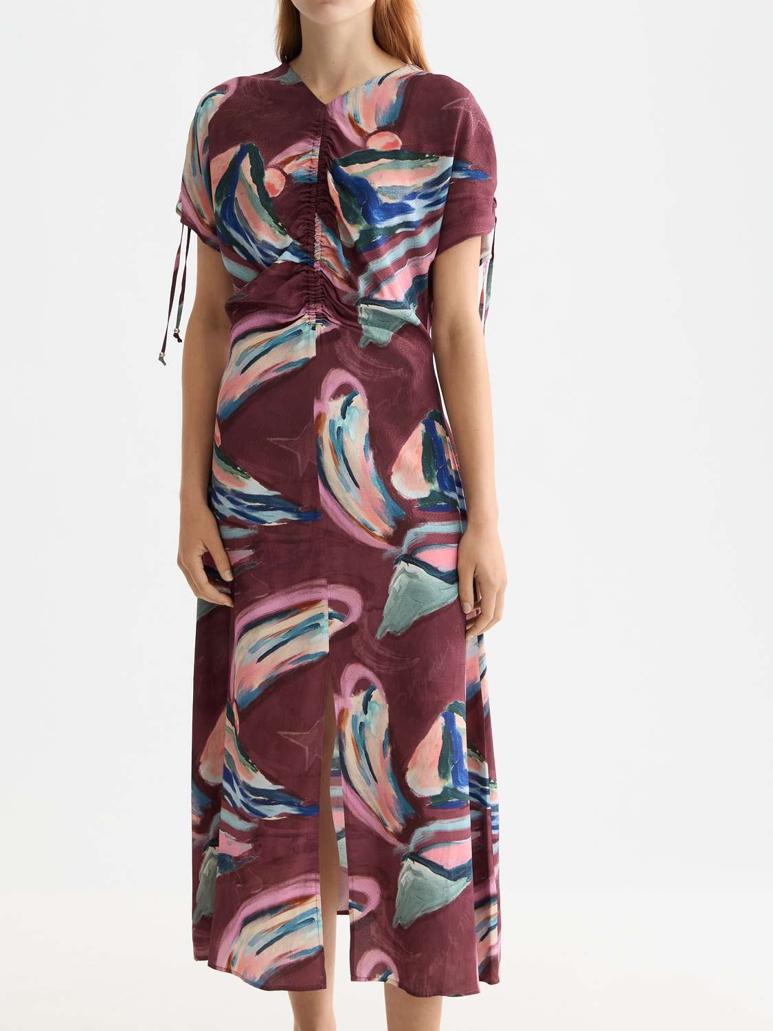 Drawstring maxi dress