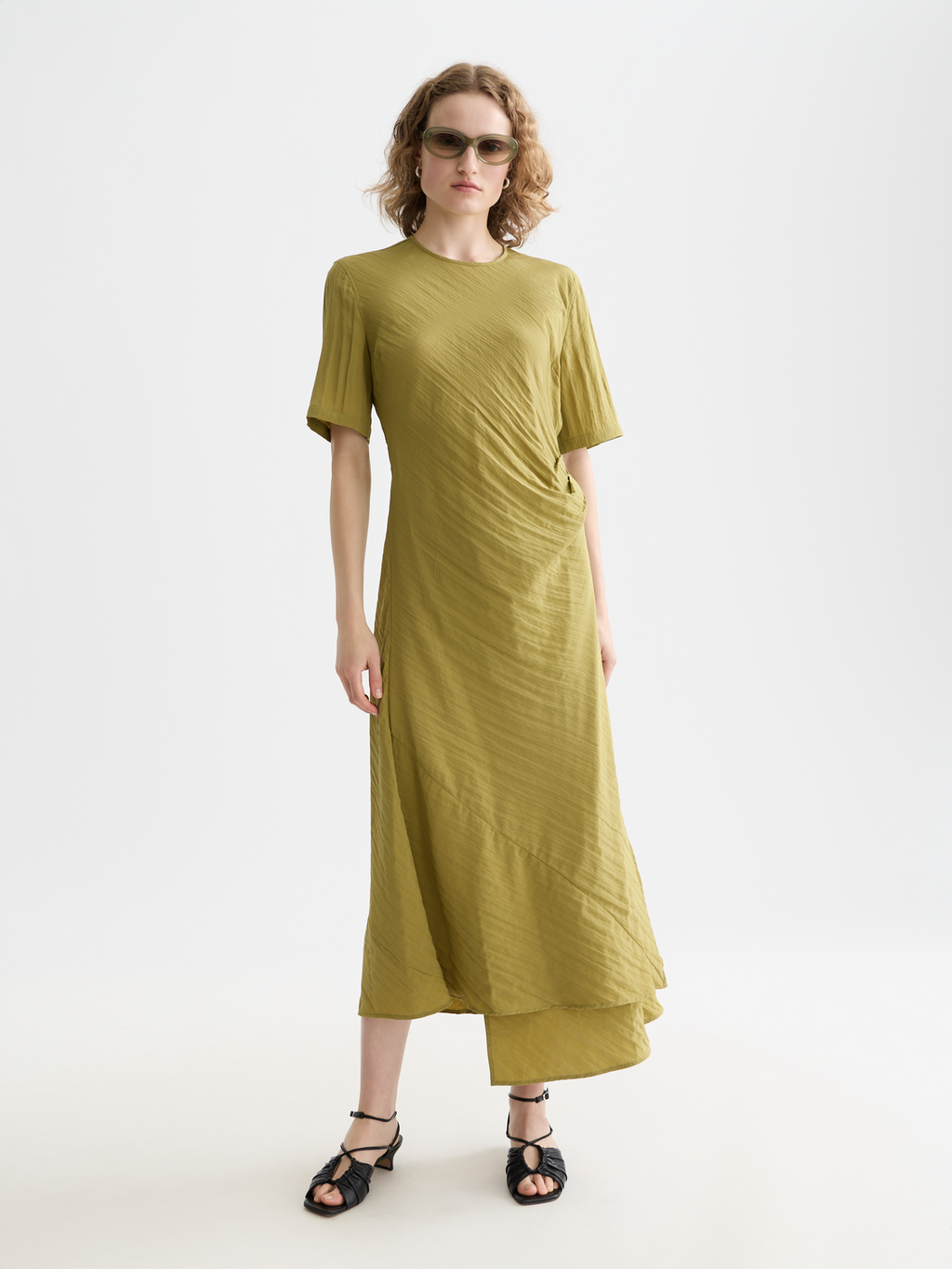 Tie wrap midi dress