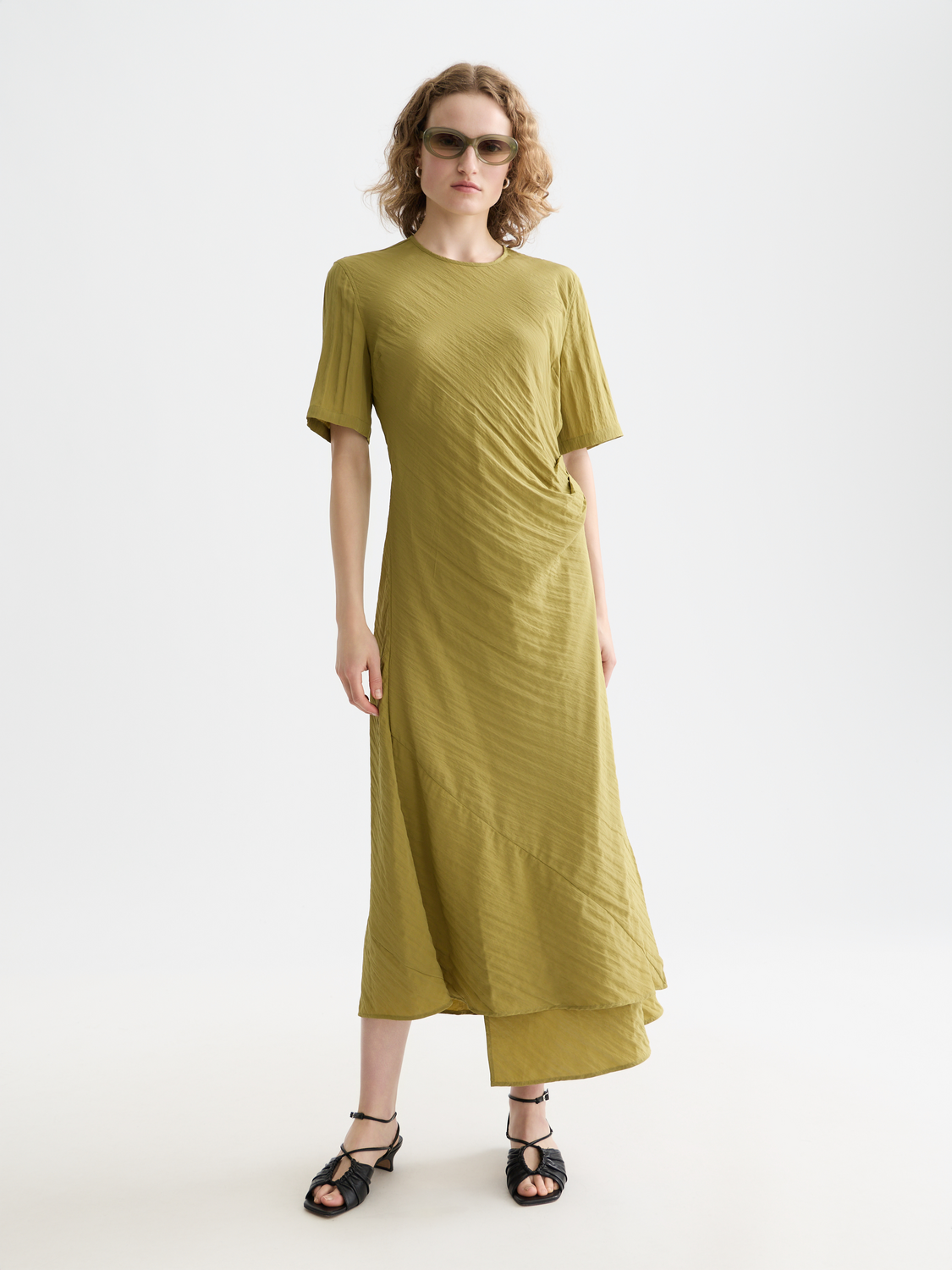 Tie wrap midi dress