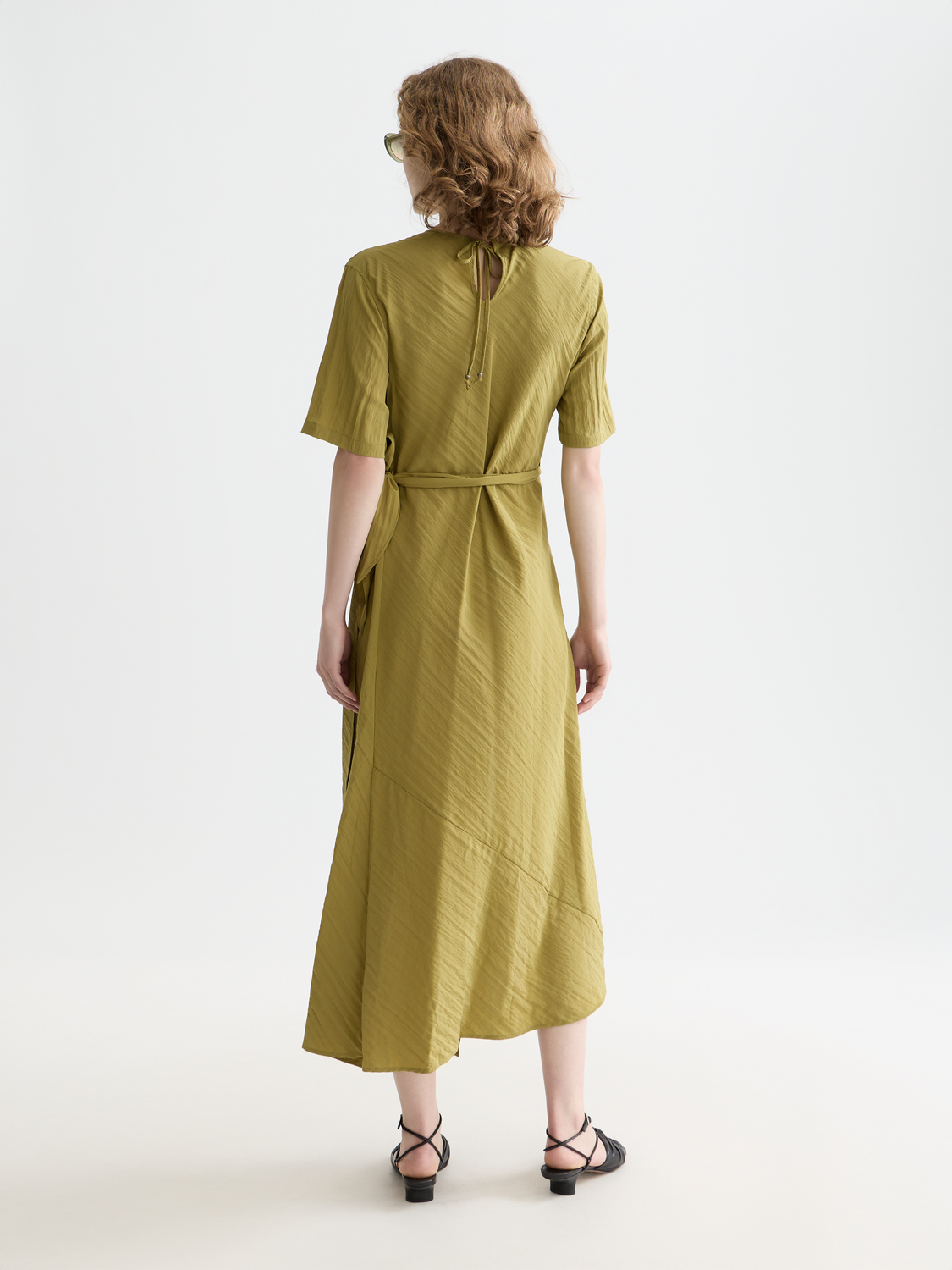 Tie wrap midi dress