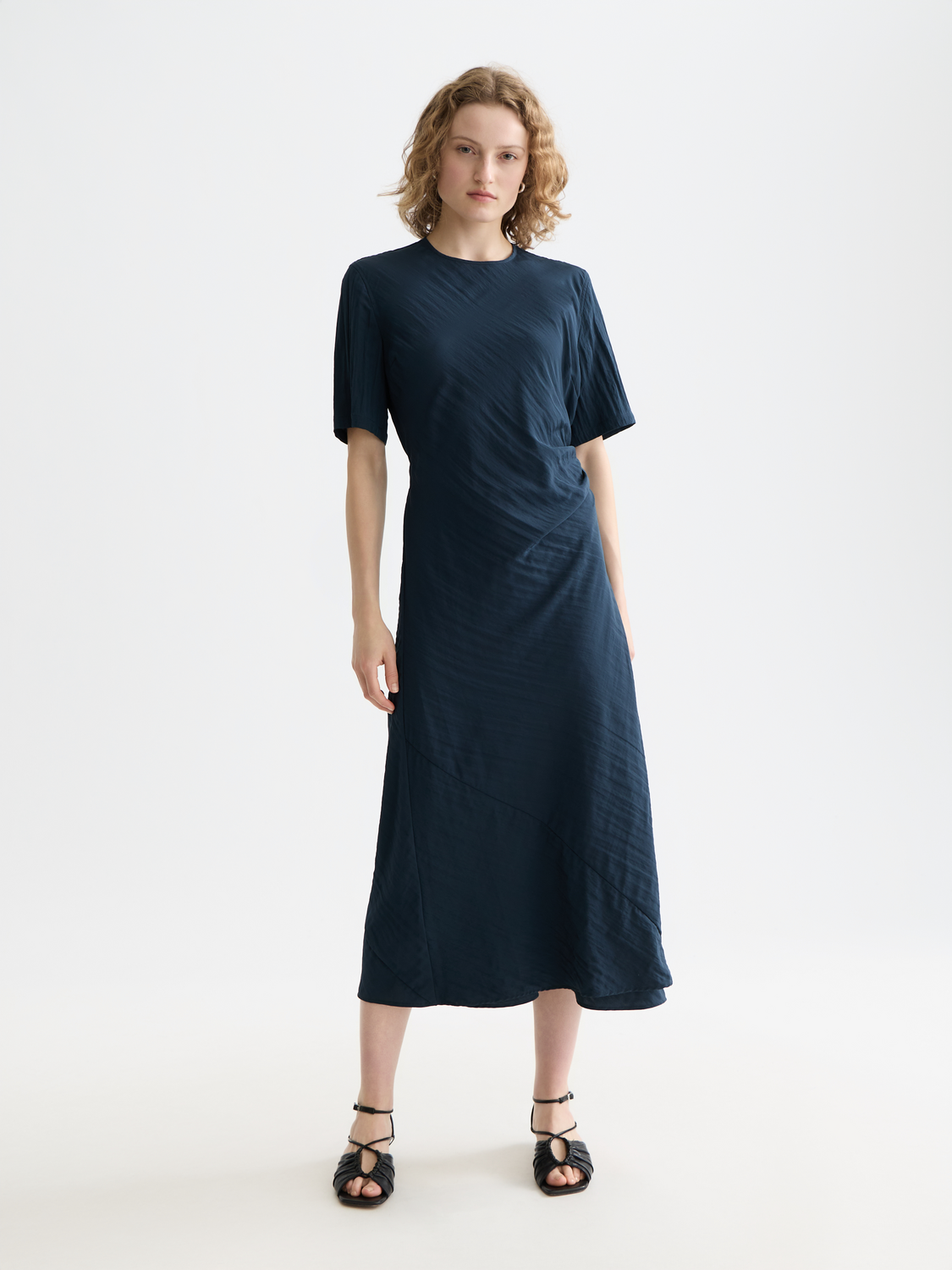 Tie wrap midi dress