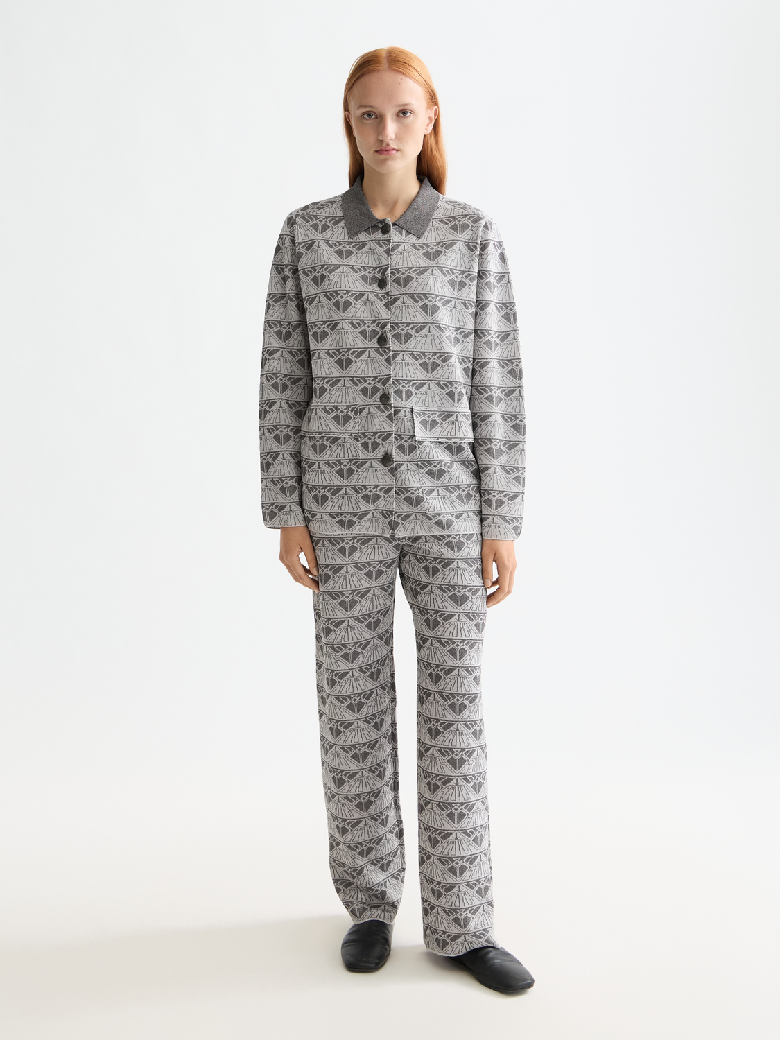 Monogram jacquard knitted trousers