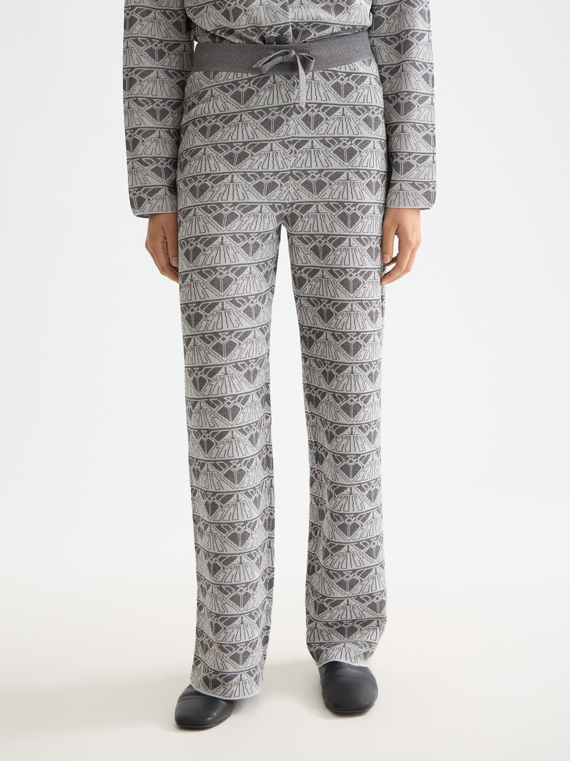 Monogram jacquard knitted trousers