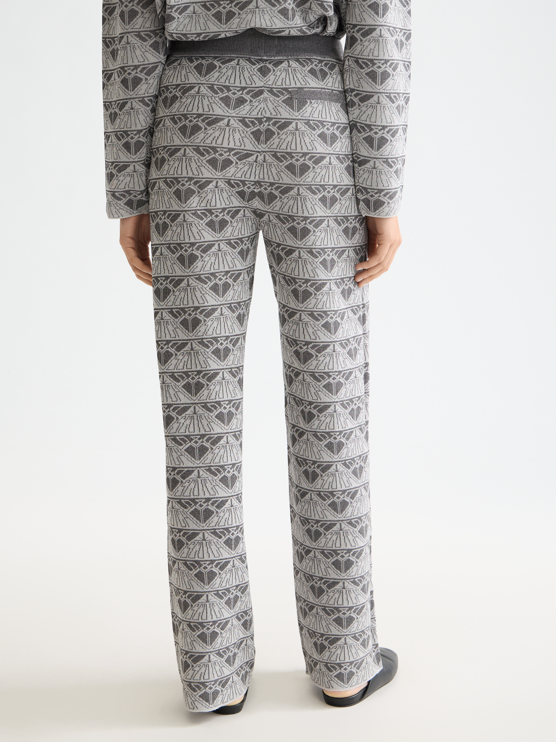 Monogram jacquard knitted trousers
