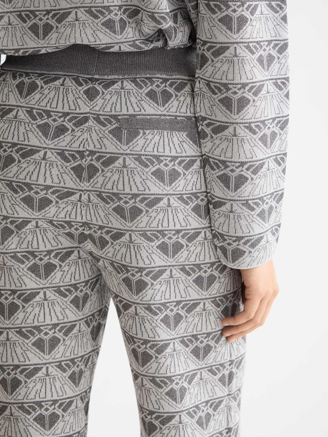 Monogram jacquard knitted trousers