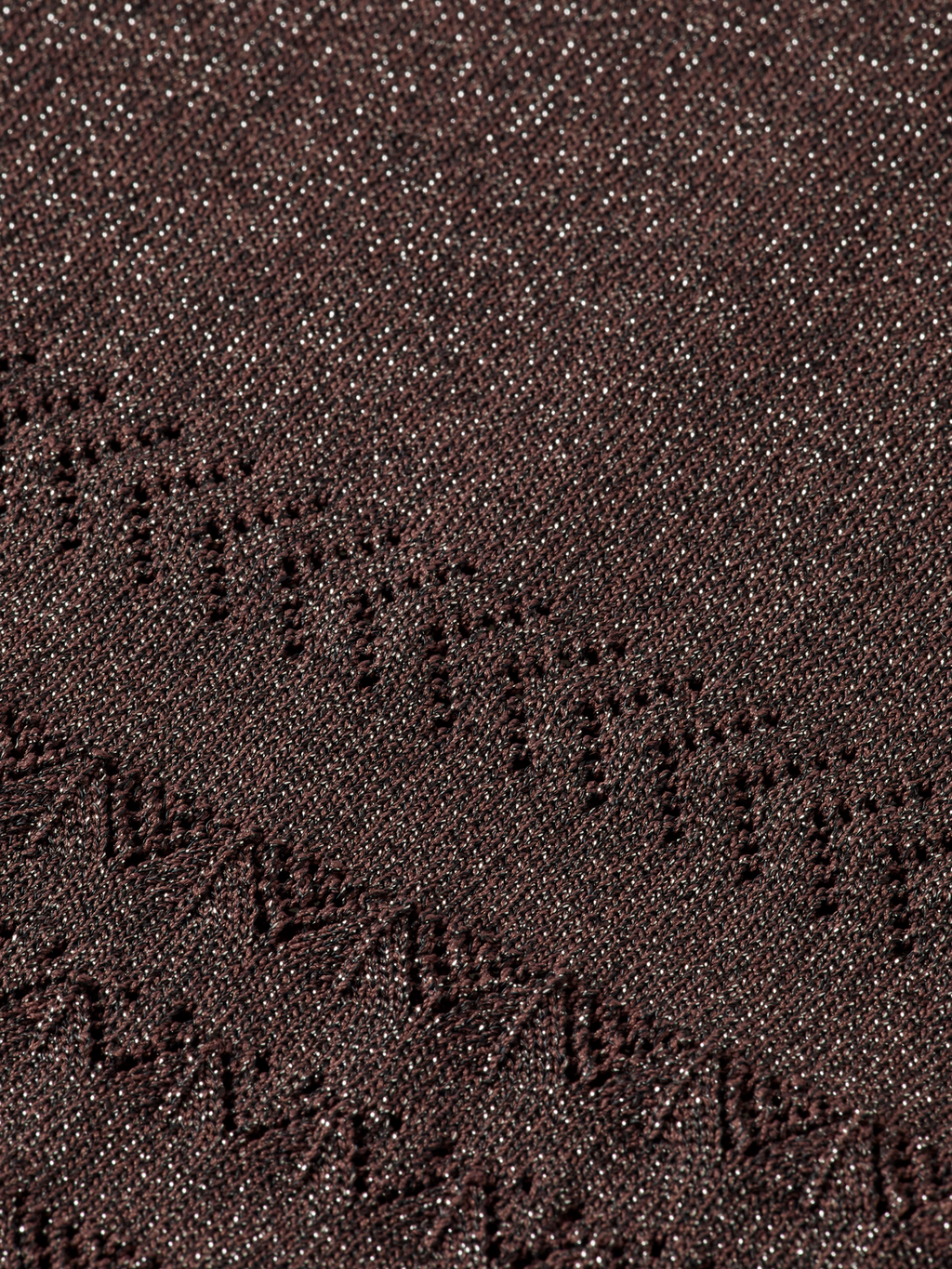 Metallic pointelle knitted trouser