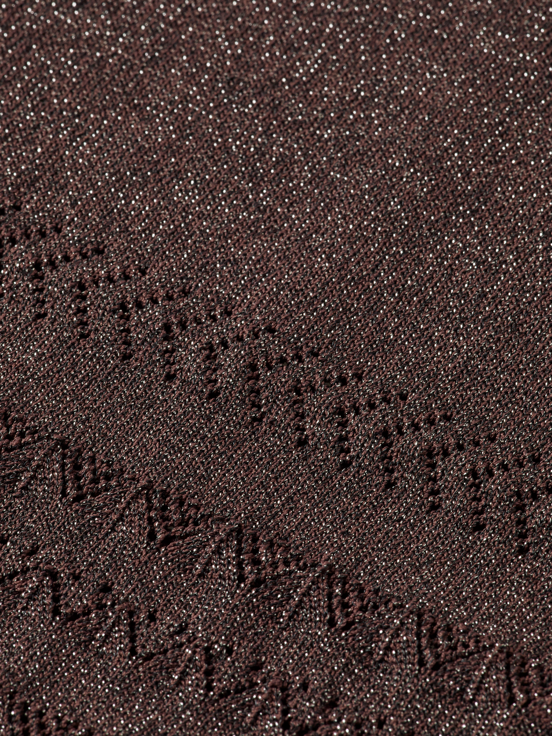 Metallic pointelle knitted trouser