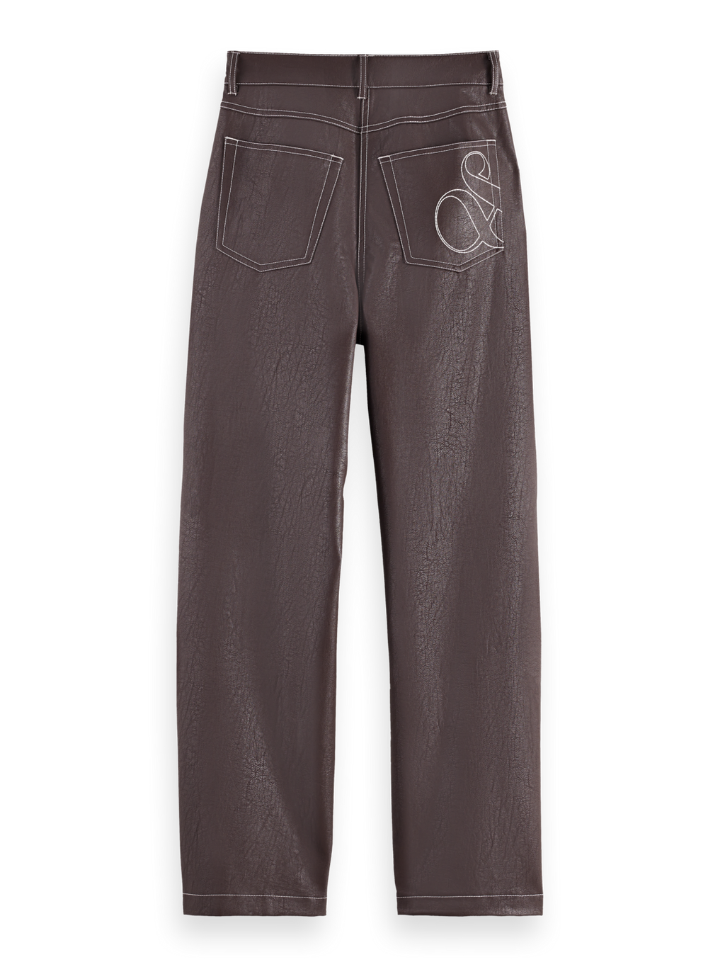 Aurora vegan leather high rise straight leg pant