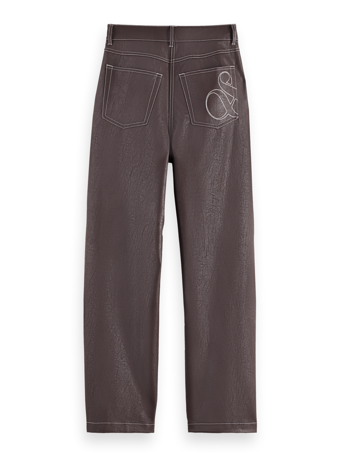 Aurora vegan leather high rise straight leg pant