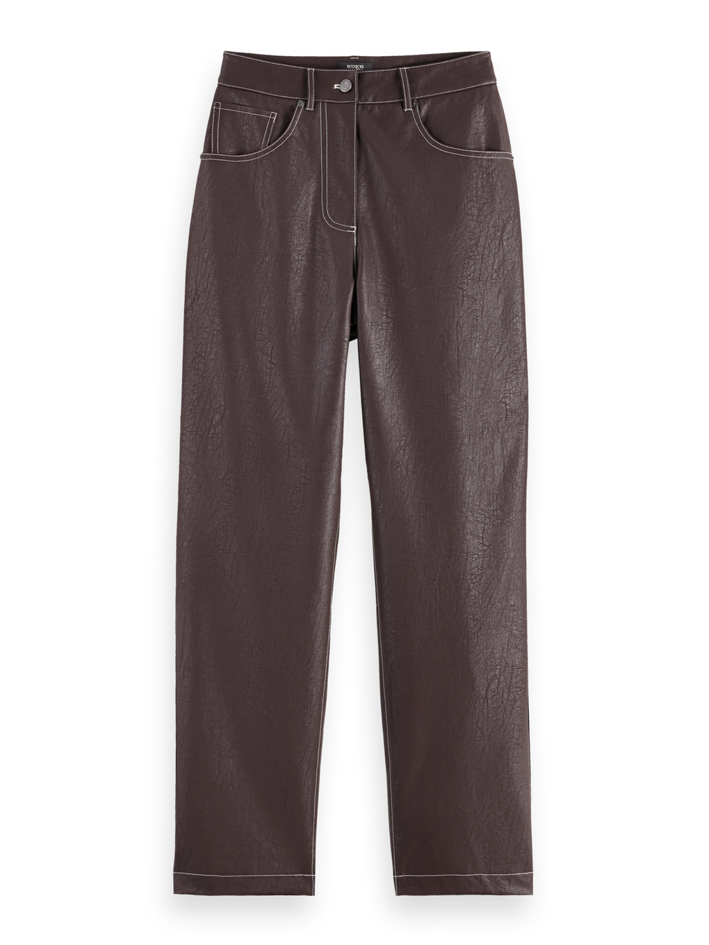 Aurora vegan leather high rise straight leg pant
