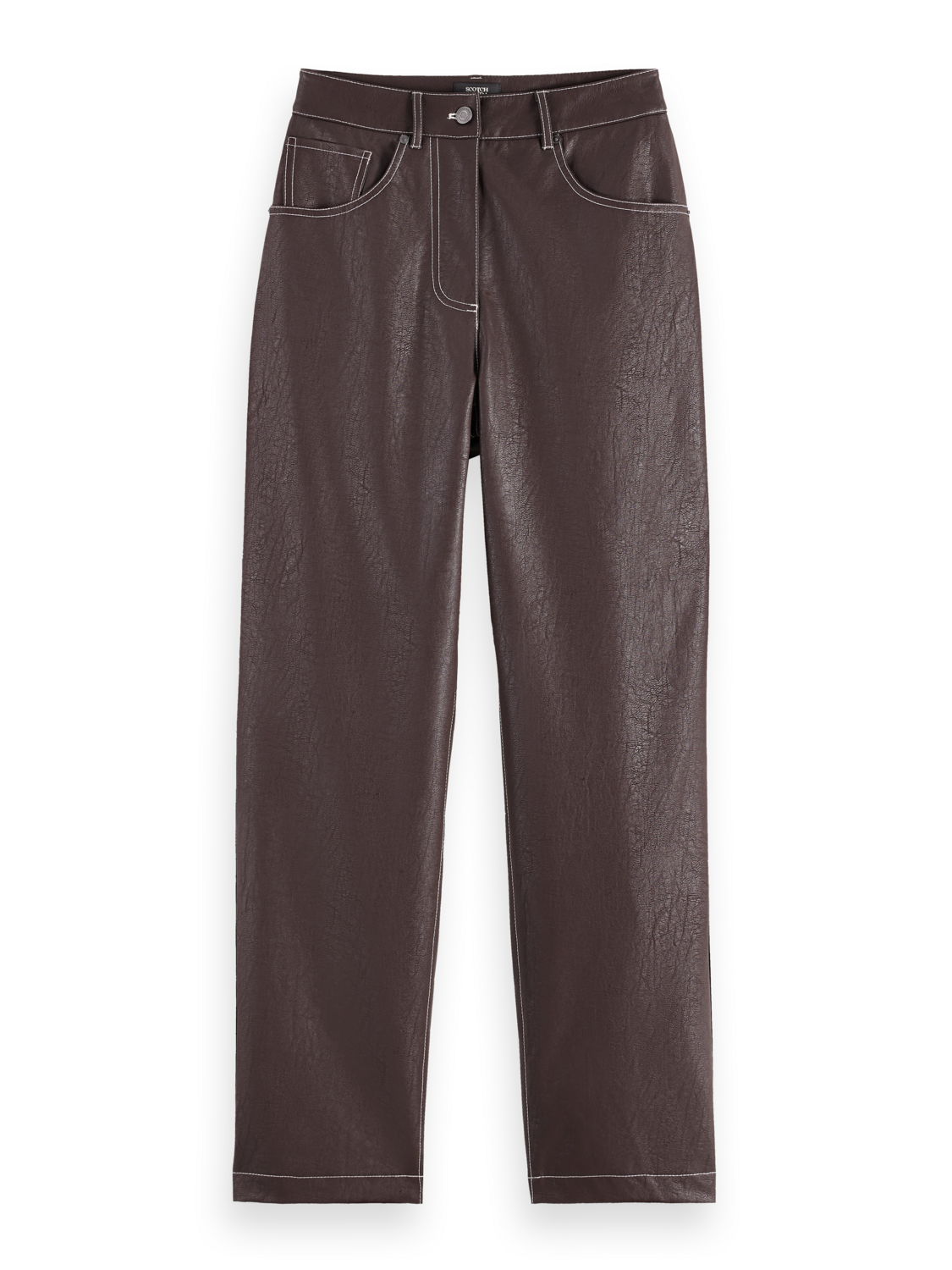 Aurora vegan leather high rise straight leg pant