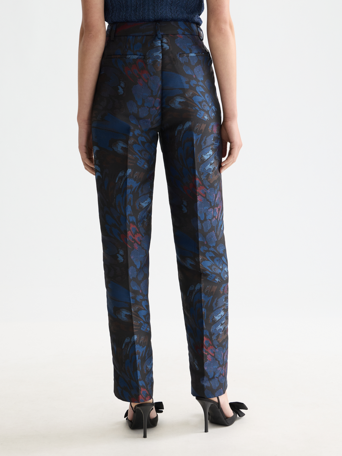 Ripple pheasant jacquard straight leg pant