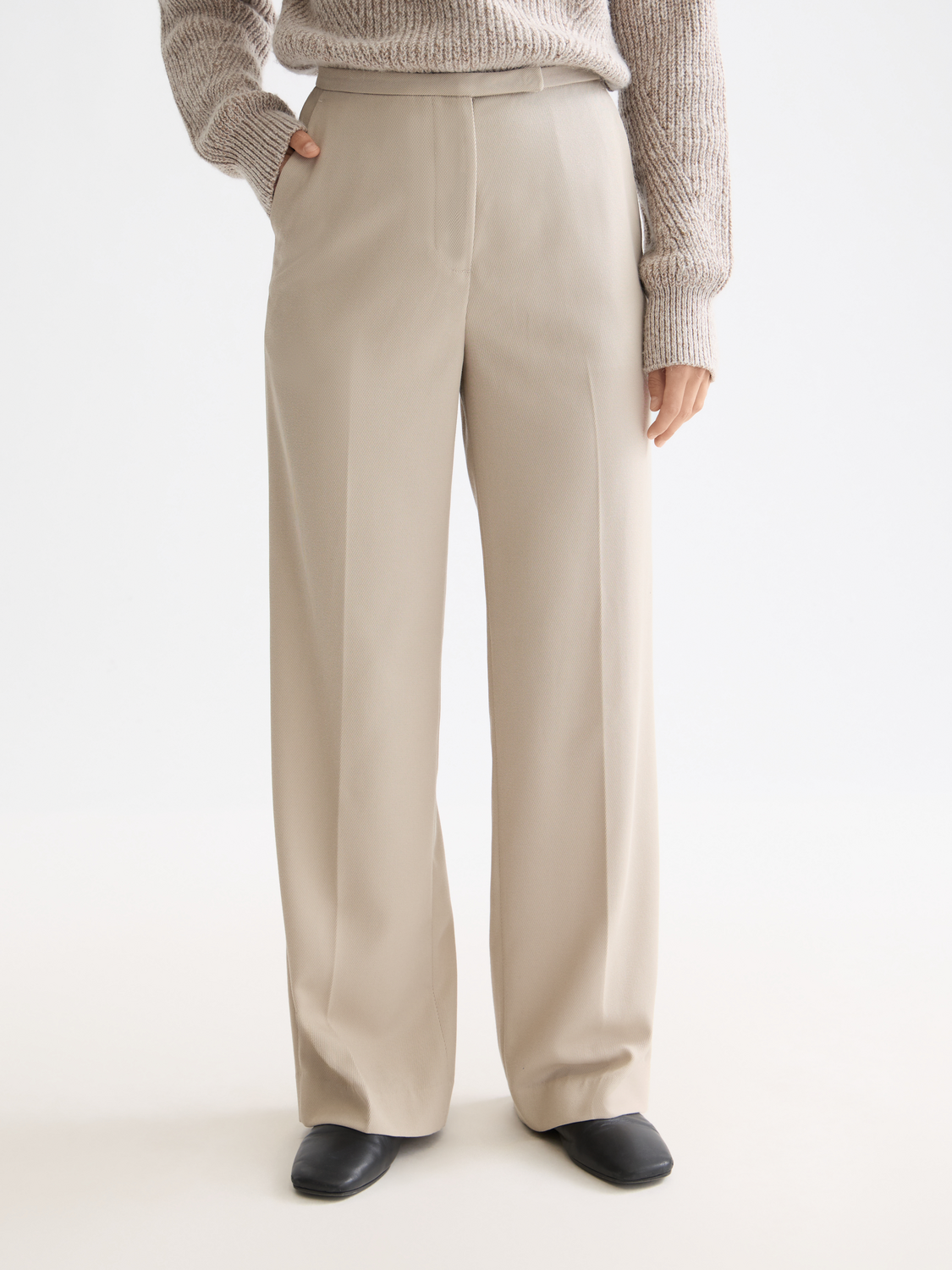 Edie high rise wide leg gabardine pant
