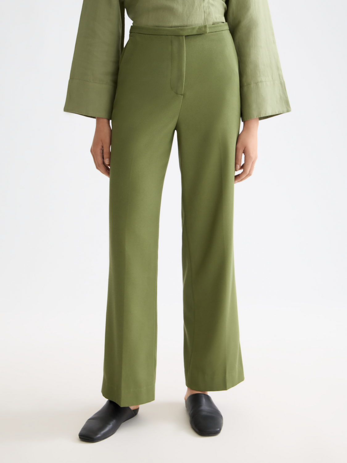 Edie high rise wide leg gabardine pant