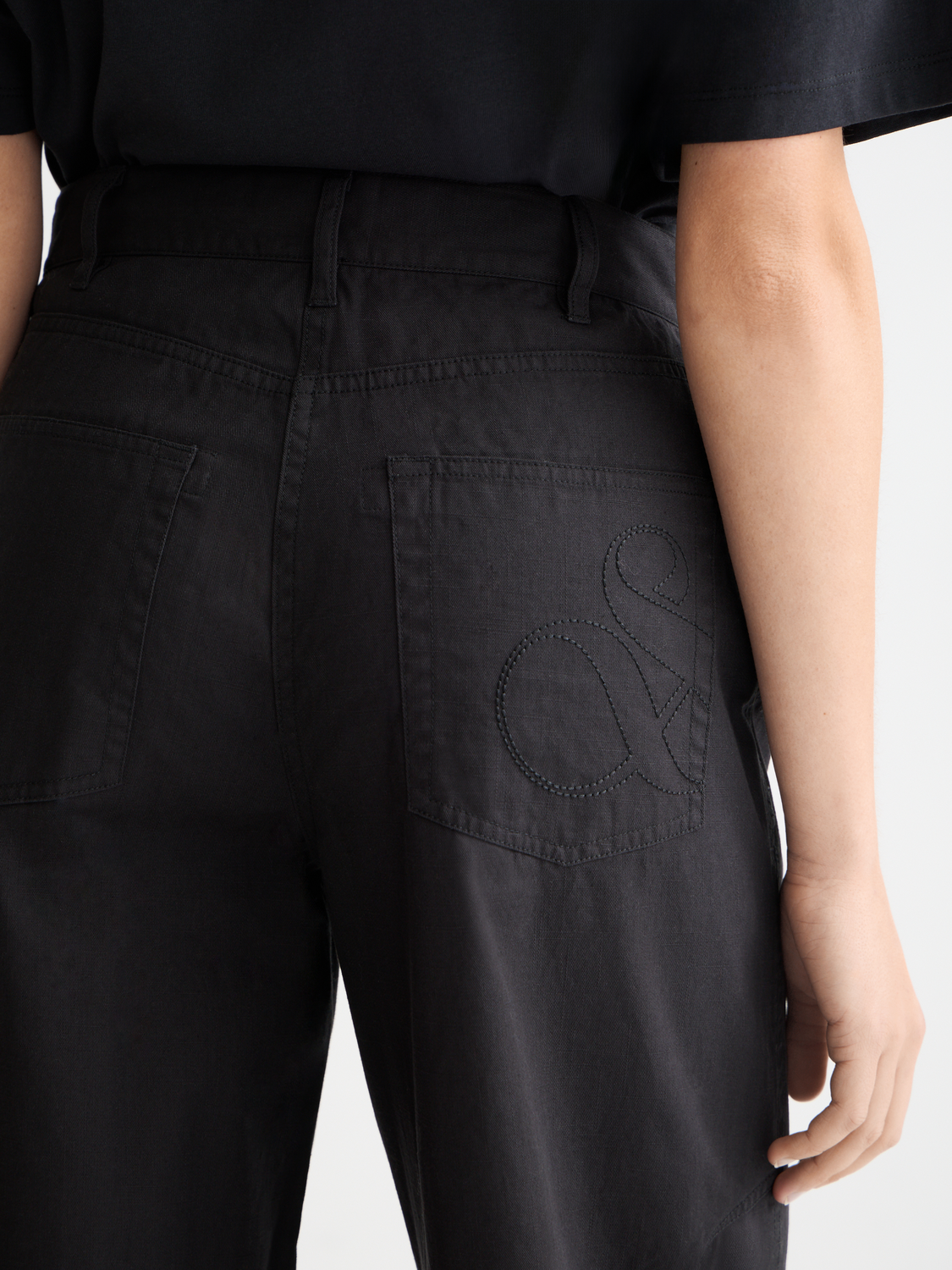 Lotus barrel leg seam detail pant