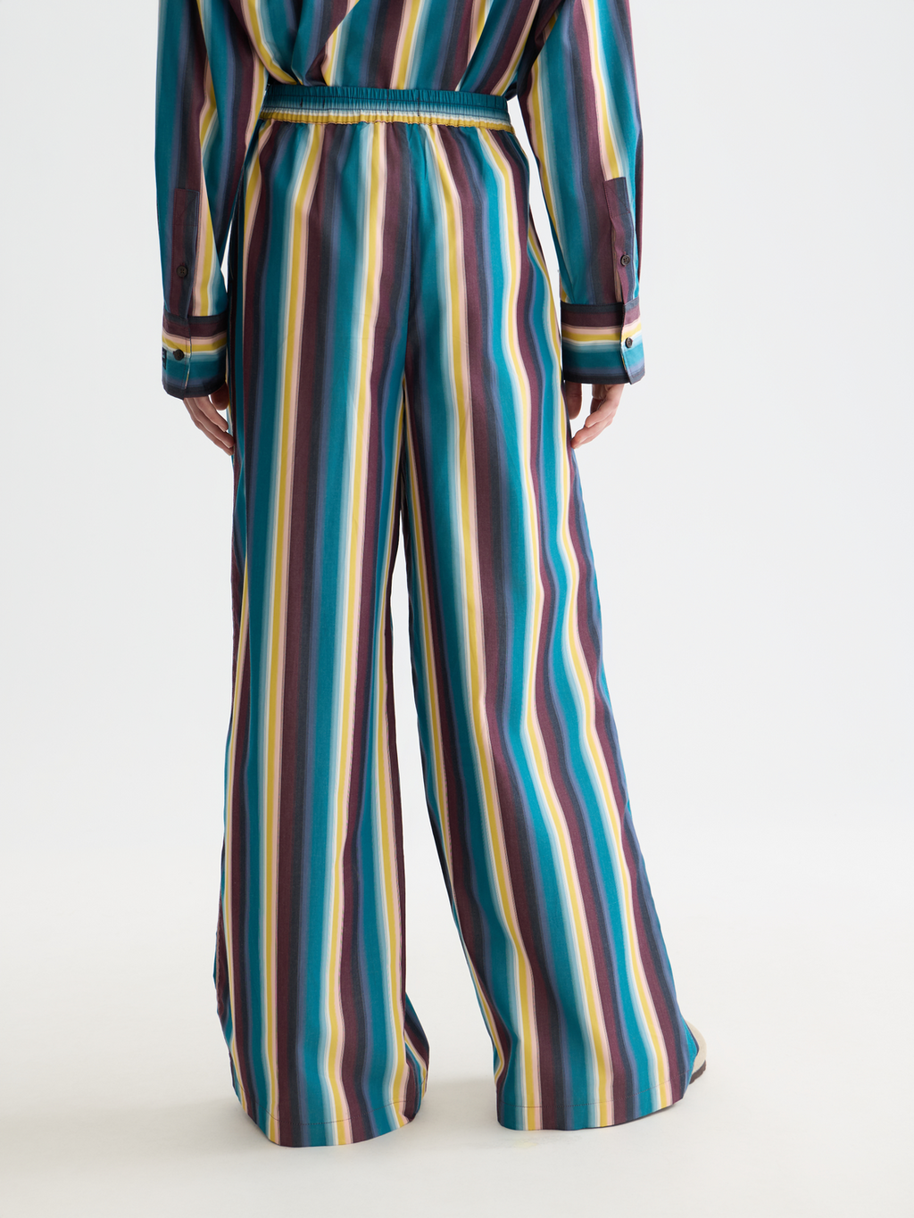 Eleni high rise wide leg striped pants