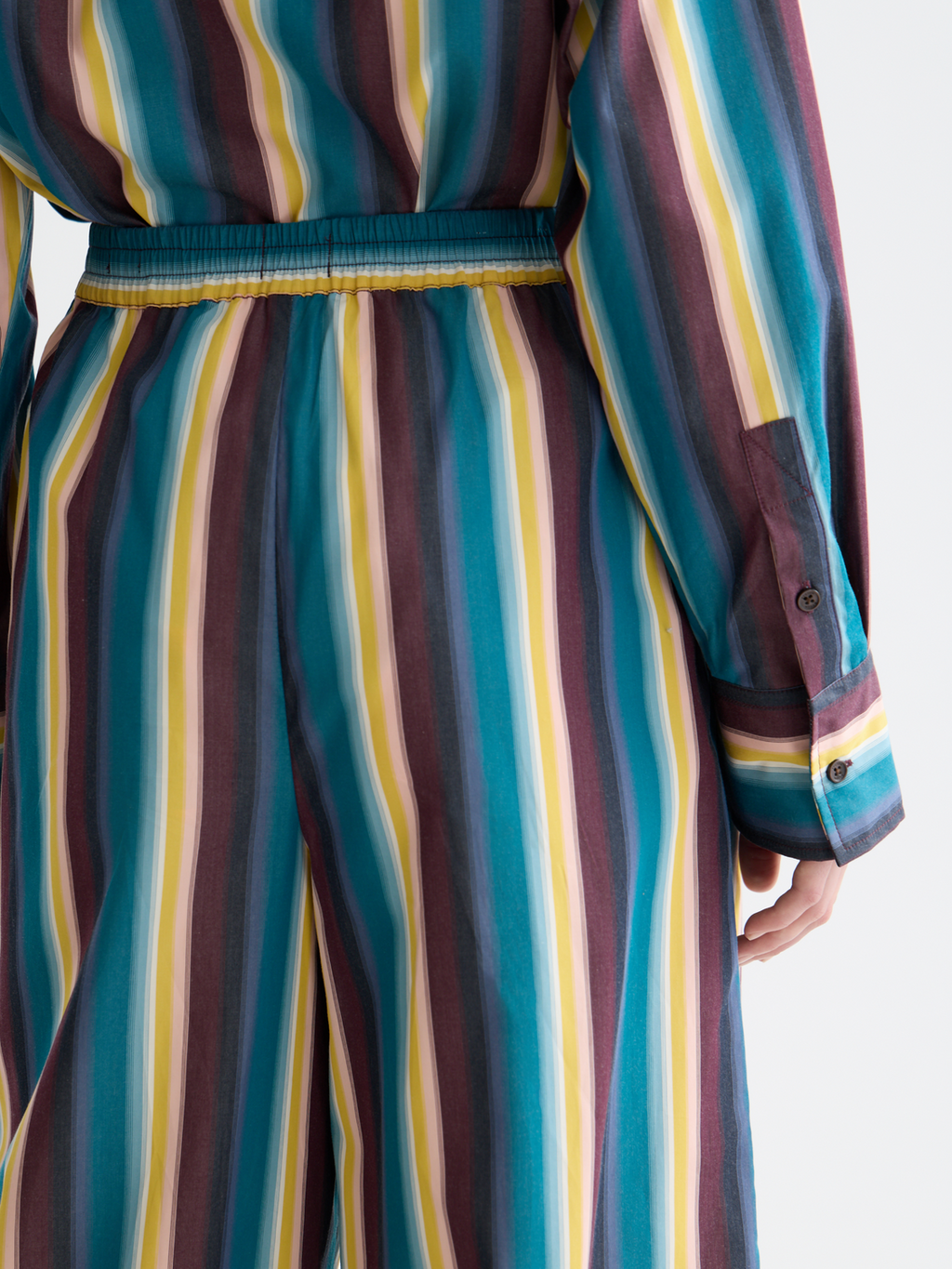 Eleni high rise wide leg striped pants