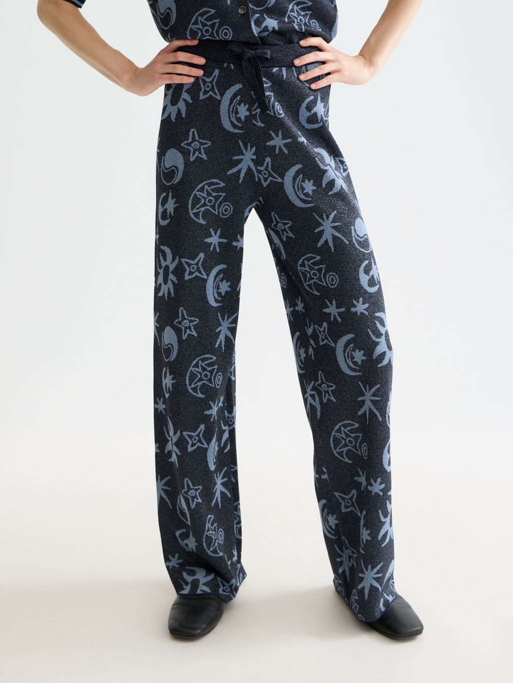 Jacquard knitted trousers