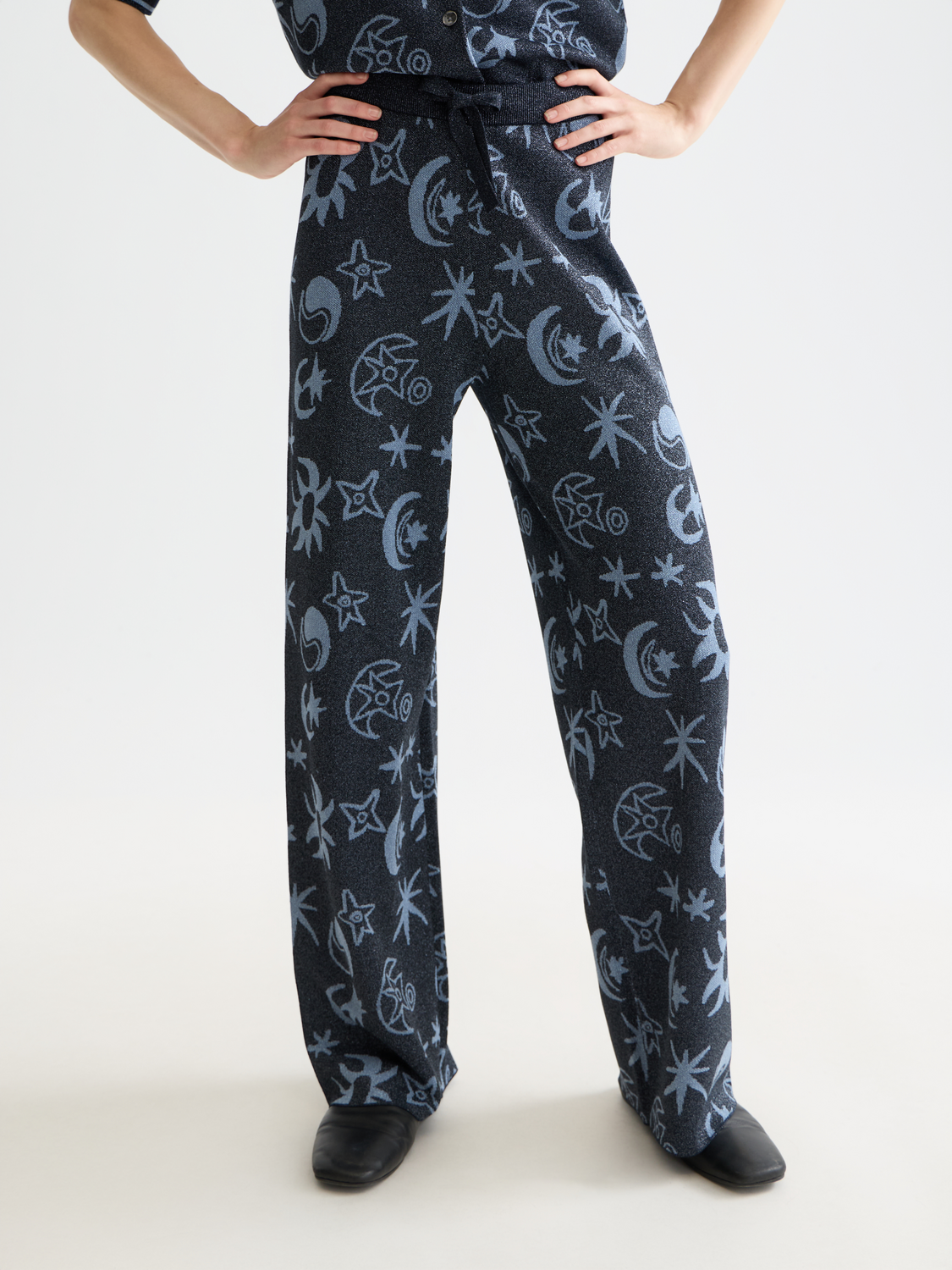 Jacquard knitted trousers