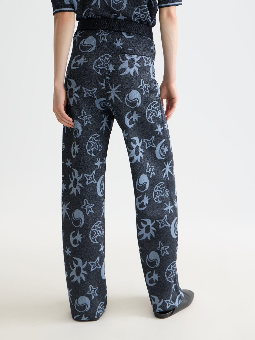 Jacquard knitted trousers