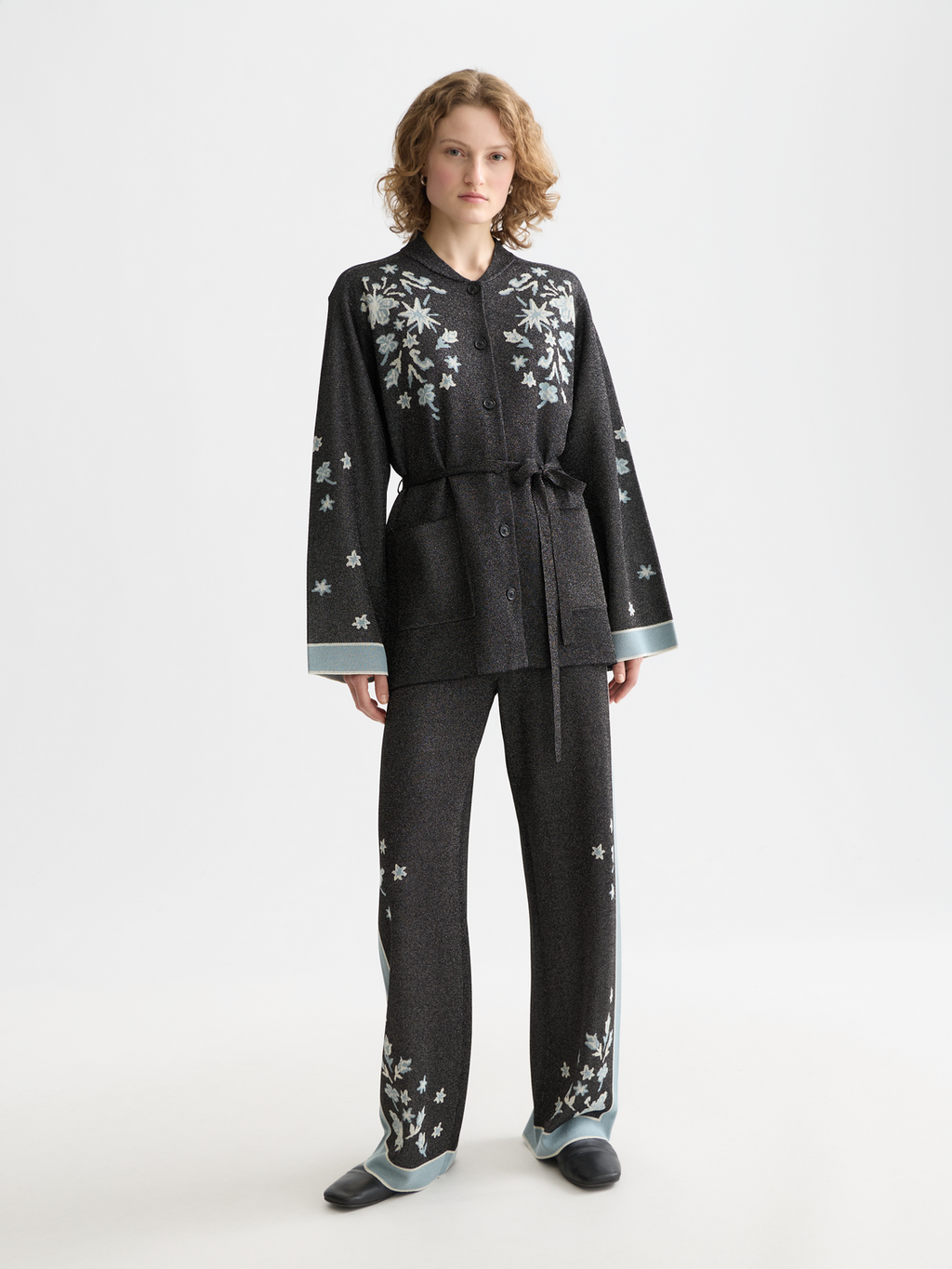 Jacquard knitted trousers