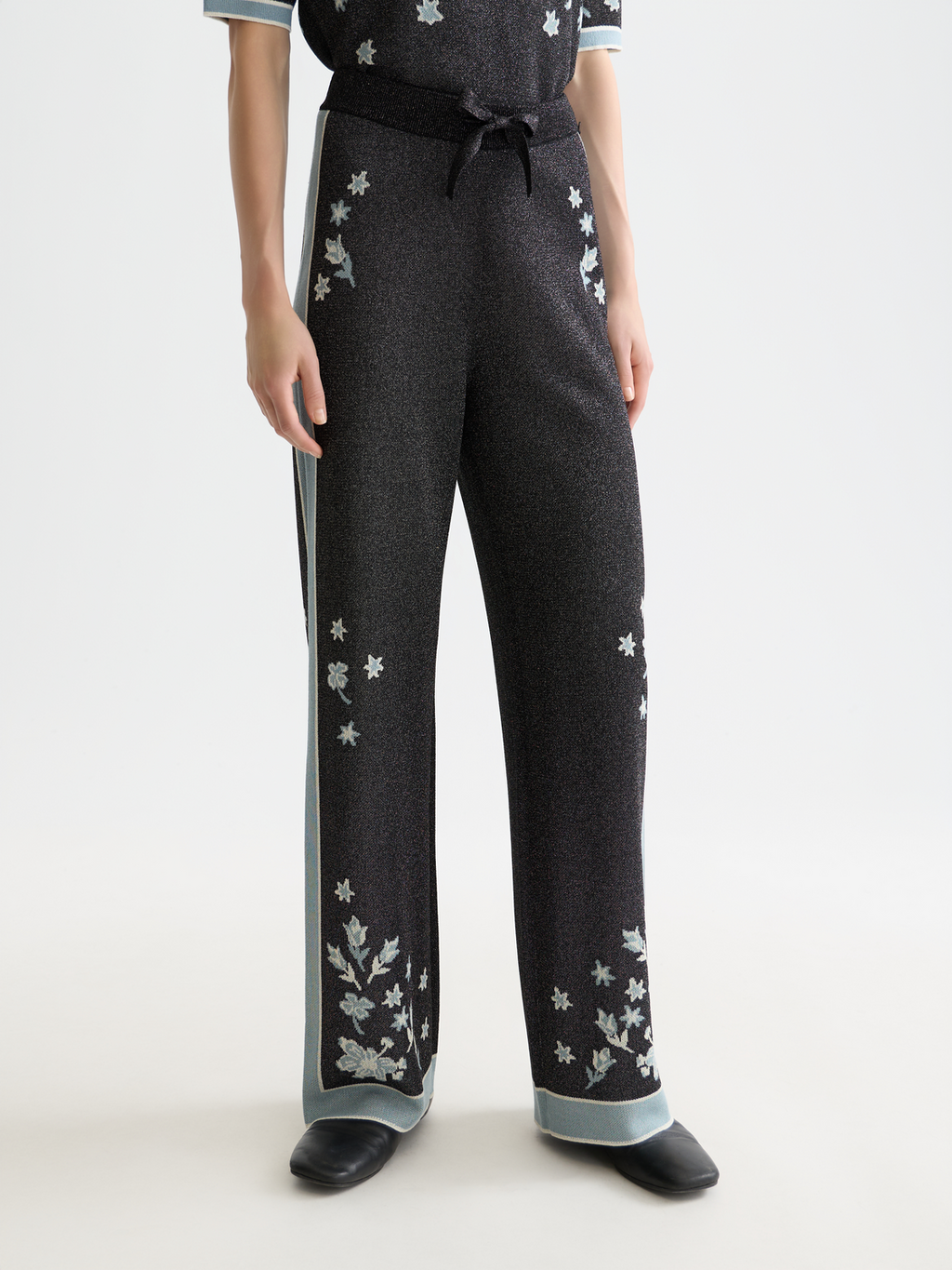 Jacquard knitted trousers