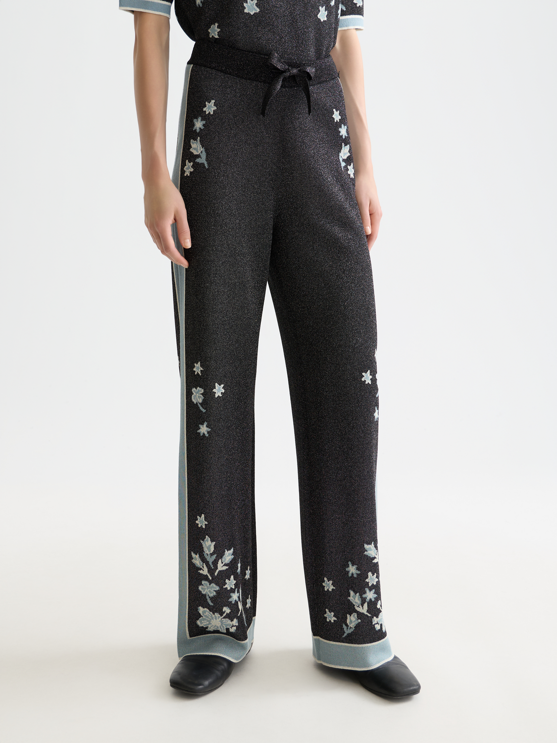 Jacquard knitted trousers
