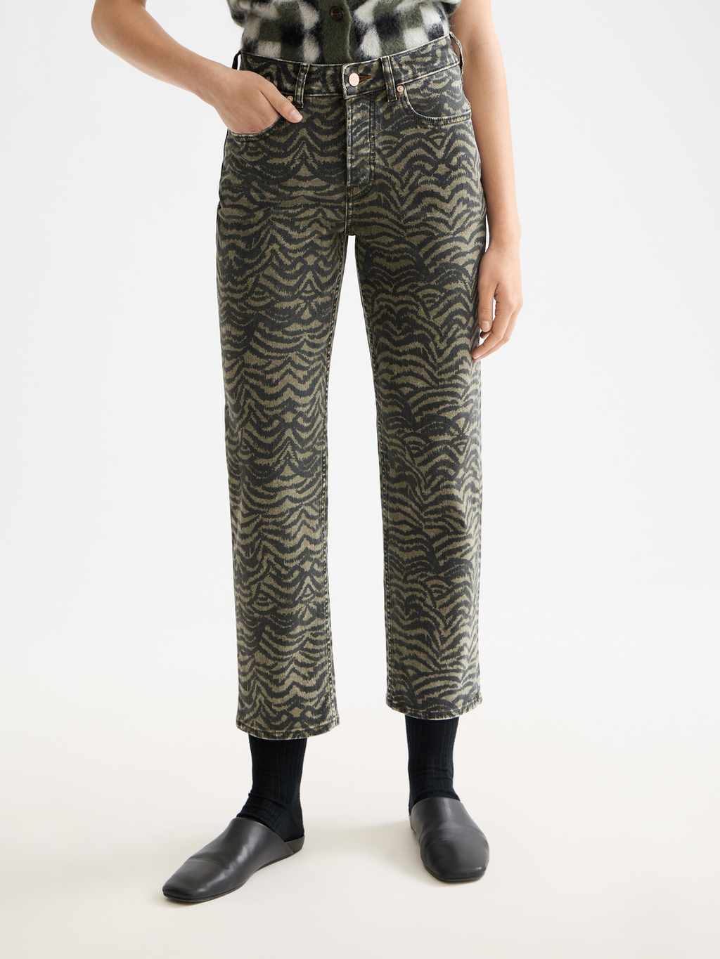 The Sky print straight denim